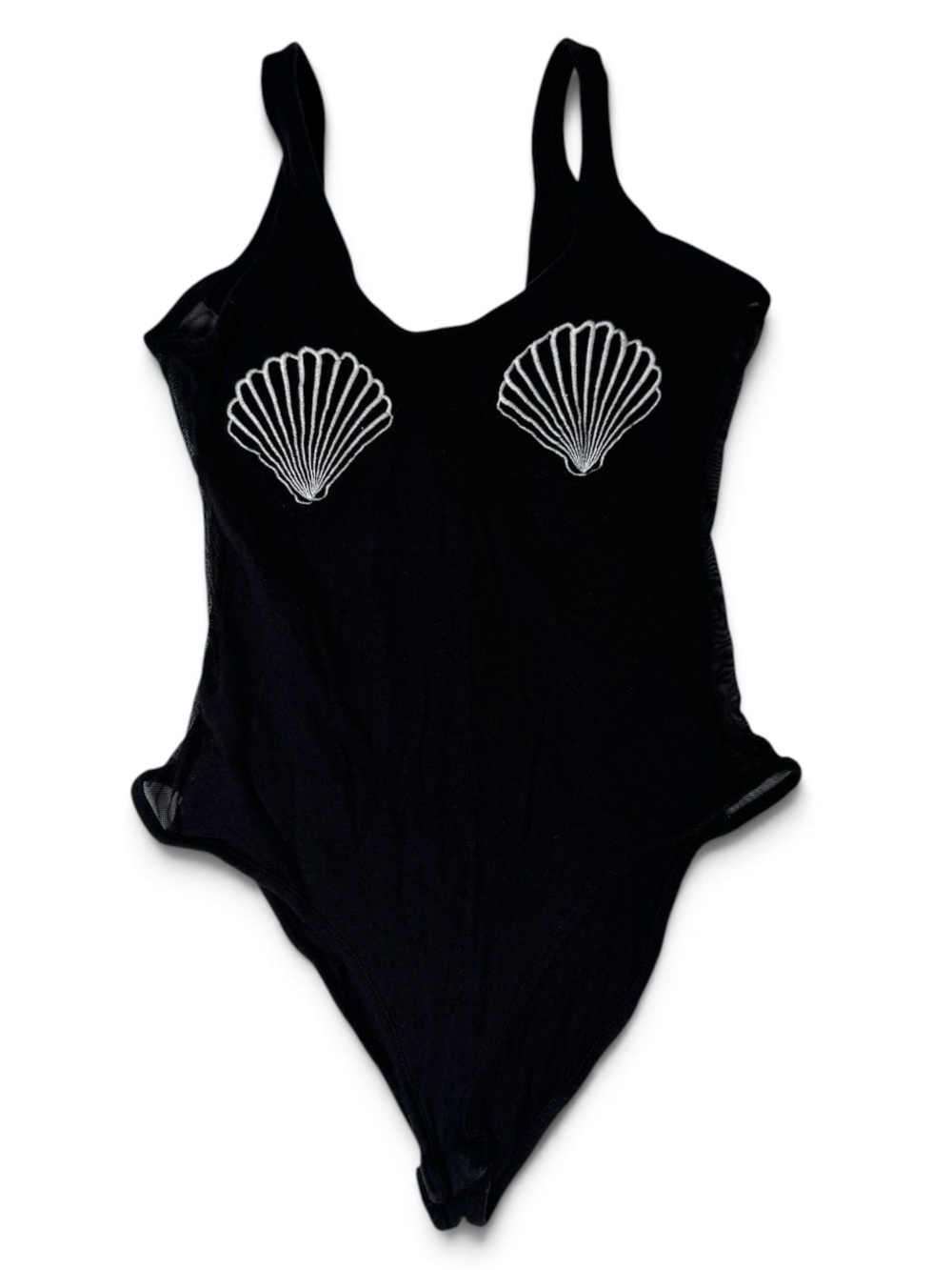 Forever 21 Seashell Embroidered Bodysuit- Small
